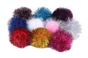 Glittered Pompom - Assorted Colors for Art and Crafting